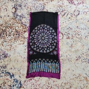 Sacred Silks 100% Silk Notre Dame Cathedral Stained Glass Long Scarf